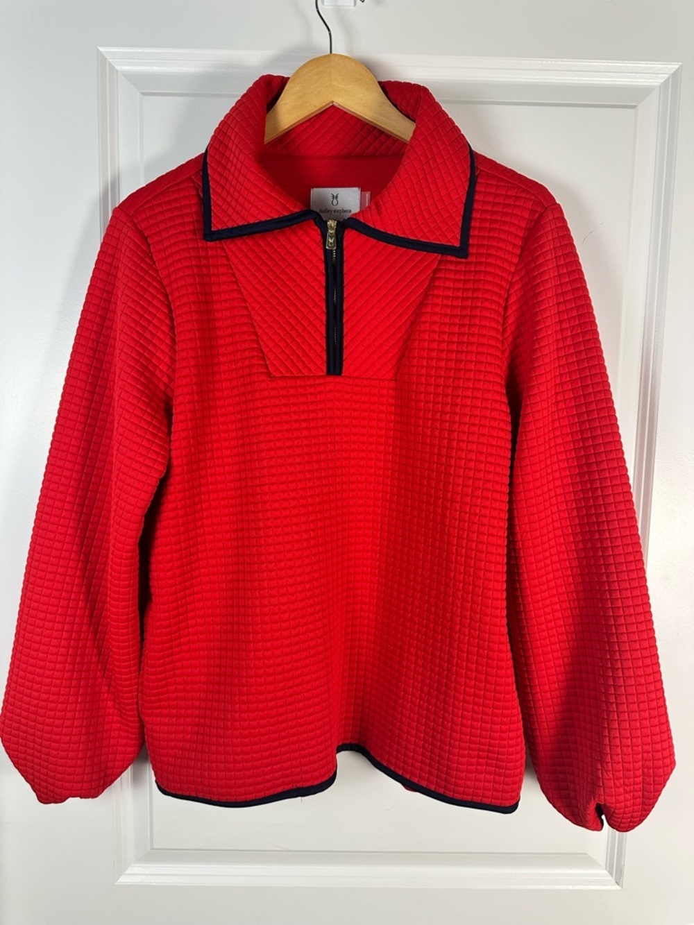 Dudley Stephens Vista Pullover Womens Medium Red Waffle Knit Preppy - Picture 4 of 7